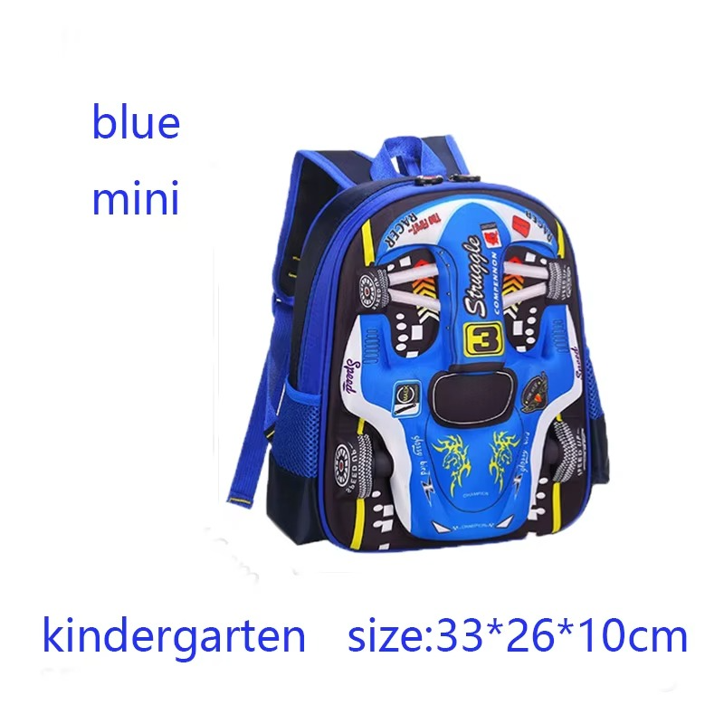 3D Car Backpack for Kids β Waterproof Preschool & Primary School Bag for Boys & Girls, Lightweight, Red/Blue, S/M/L Sizes