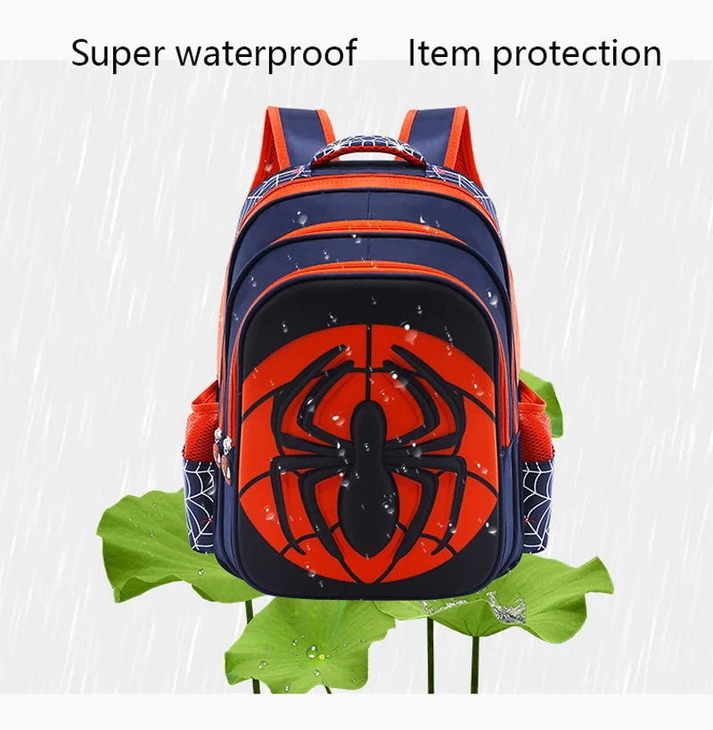 Spider Cartoon Kids School Backpack & Pencil Case Set – Waterproof Primary Bag for Boys & Girls