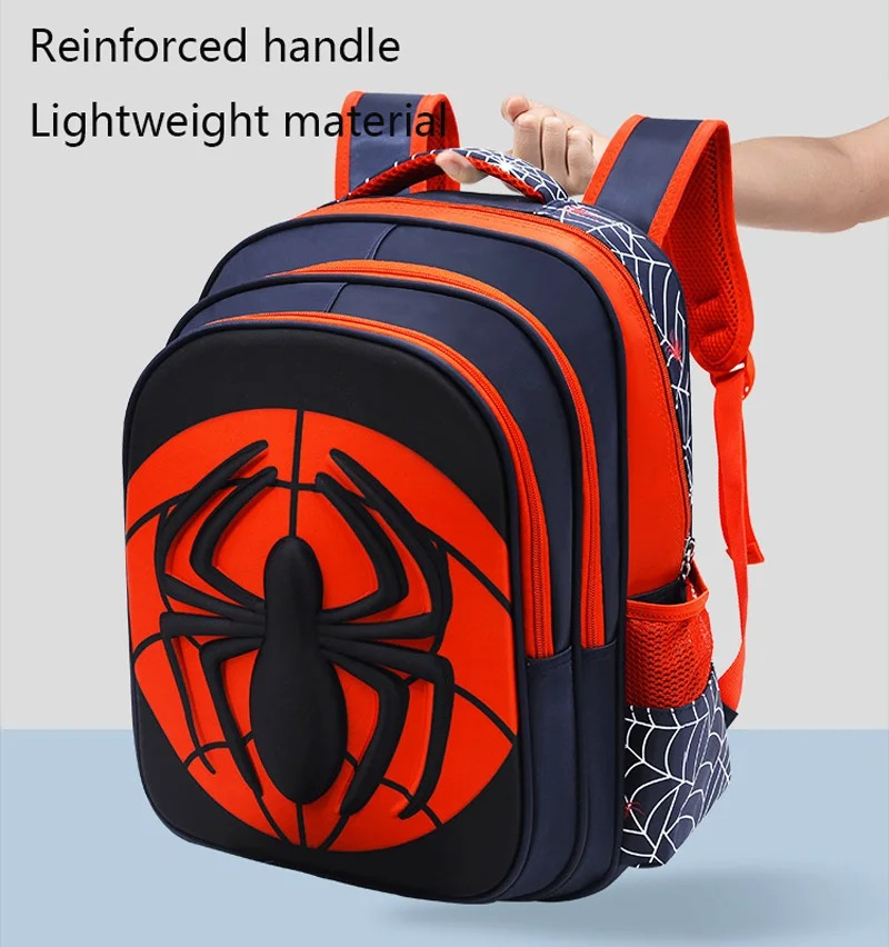 Spider Cartoon Kids School Backpack & Pencil Case Set – Waterproof Primary Bag for Boys & Girls