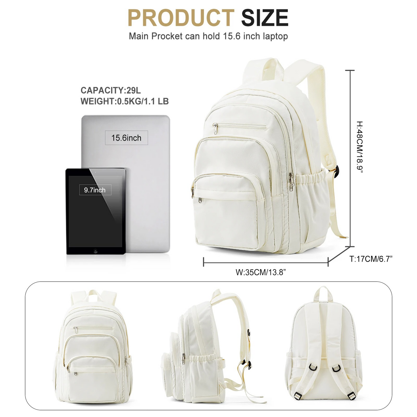 Teen High School Multi-pocket School Backpack for Girls & Boys β Travel Rucksack, Book Bag for Teenagers
