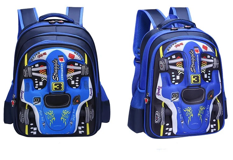 3D Car Backpack for Kids β Waterproof Preschool & Primary School Bag for Boys & Girls, Lightweight, Red/Blue, S/M/L Sizes