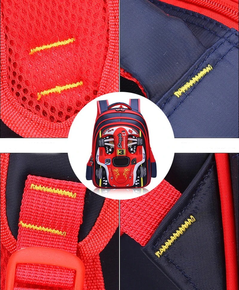 3D Car Backpack for Kids β Waterproof Preschool & Primary School Bag for Boys & Girls, Lightweight, Red/Blue, S/M/L Sizes