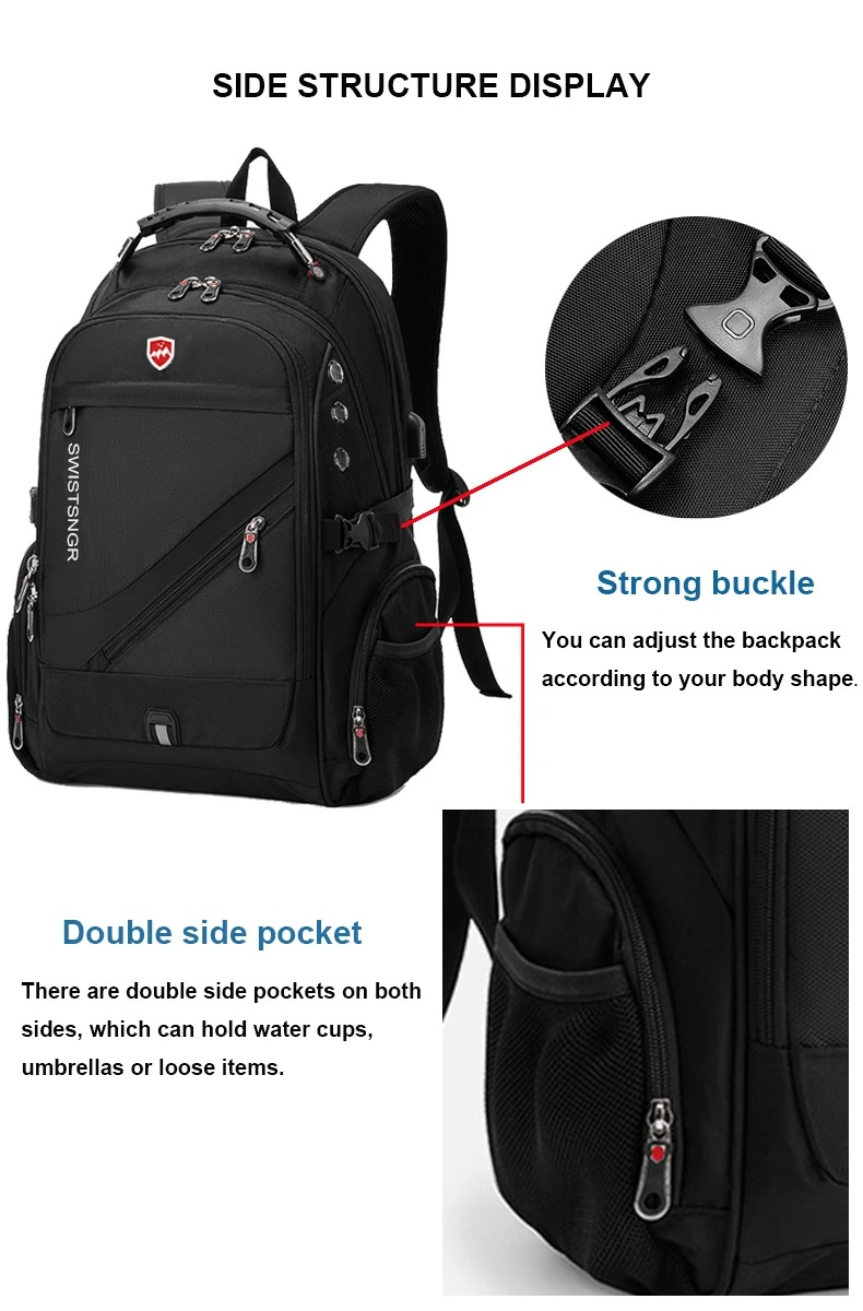 Laptop Backpack for Men & Women β Oxford Anti-Theft Travel Rucksack with USB, Large Capacity Bag