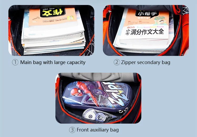 Spider Cartoon Kids School Backpack & Pencil Case Set – Waterproof Primary Bag for Boys & Girls
