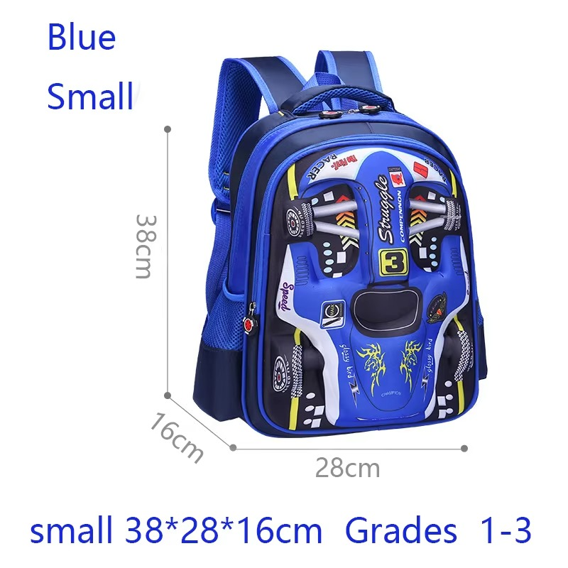 3D Car Backpack for Kids β Waterproof Preschool & Primary School Bag for Boys & Girls, Lightweight, Red/Blue, S/M/L Sizes