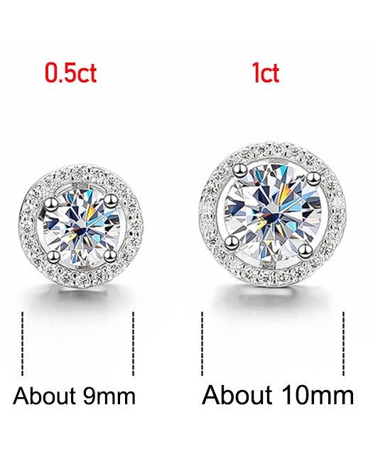 Certified Moissanite Stud Earrings