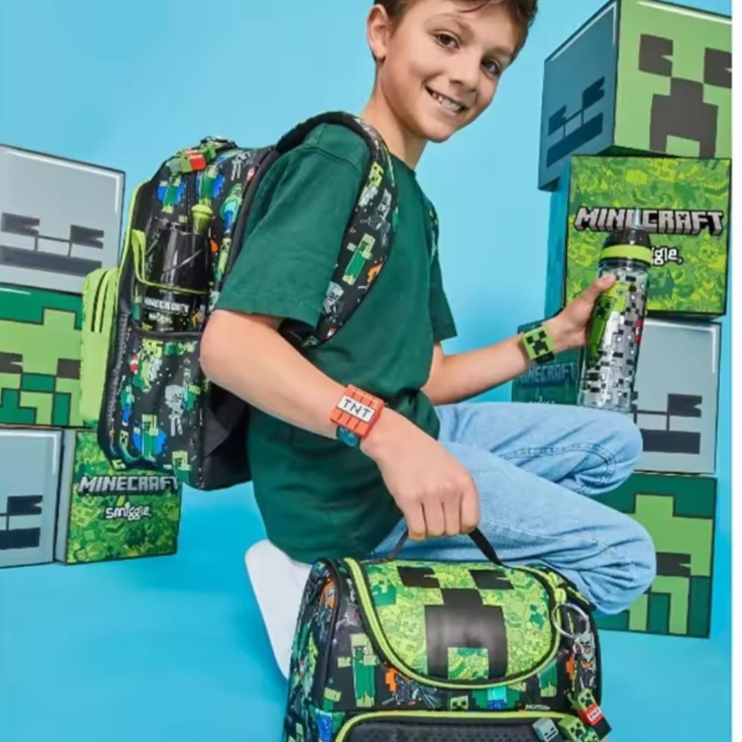 Minecraft Boys Girls School Backpack Set