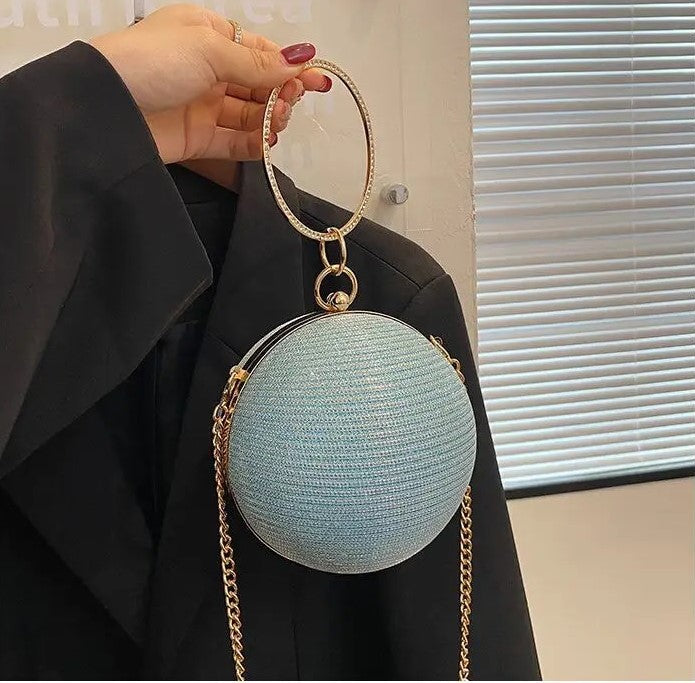 Luxury Round Ball Metal Evening Clutch
