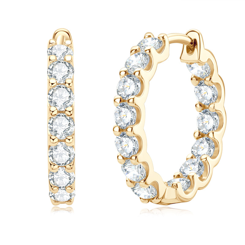 GRA Certified Moissanite Hoops Earrings