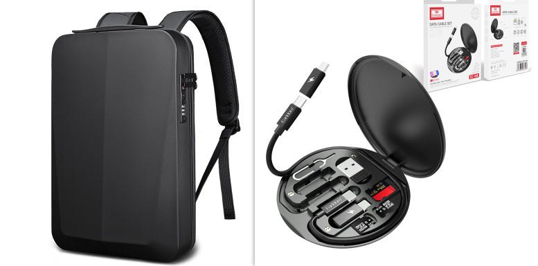 Men’s Hard Shell Waterproof Business Laptop Backpack – 15.7” Anti-Theft Travel Bag with Lock