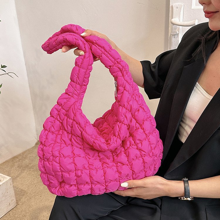 Pleated Cloud Bag β Large Capacity Fashion Shoulder Tote, Silk Texture, Macaron Colors