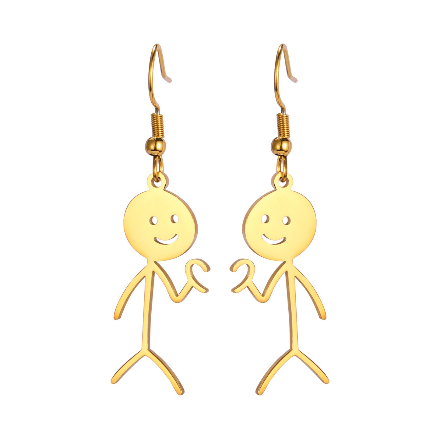Boucles d'oreilles de dessin animé creuses coupées en acier