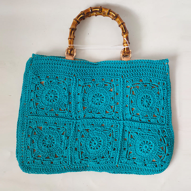 Female Tote Bag Knitting flower Design