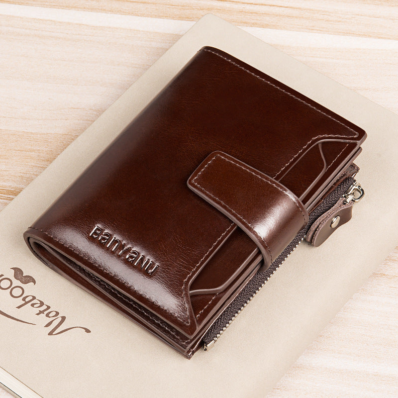 Anti-theft Swiping Short Vintage Wallet