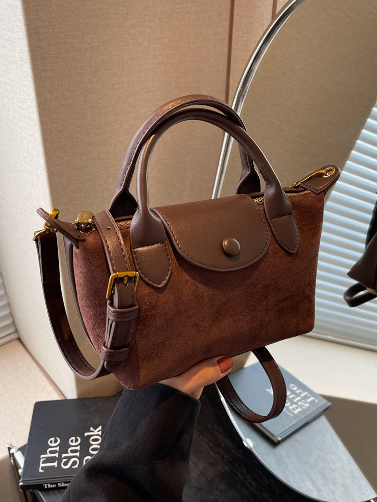 PU Dumpling-Shaped Crossbody Shoulder Bag β Matte Stitching Handbag for Women
