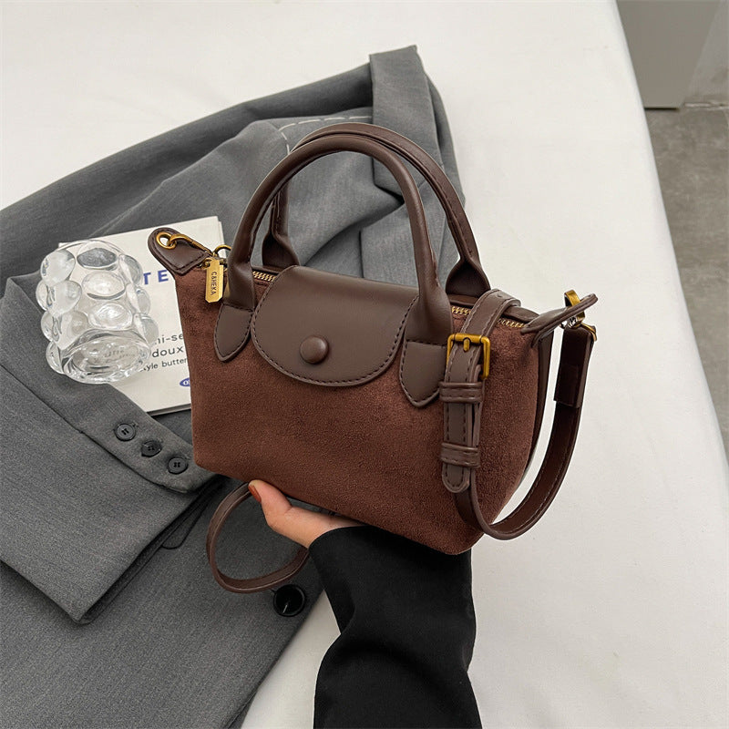 PU Dumpling-Shaped Crossbody Shoulder Bag β Matte Stitching Handbag for Women