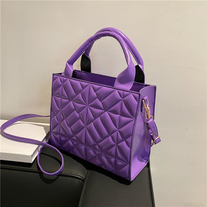 Retro PU Leather Large Capacity Shoulder Bag for Women – Simple & Stylish Handbag with Double Straps