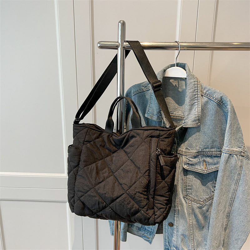 Women’s Nylon Crossbody Tote – Fashion Commuter Shoulder Bag with Soft Handle