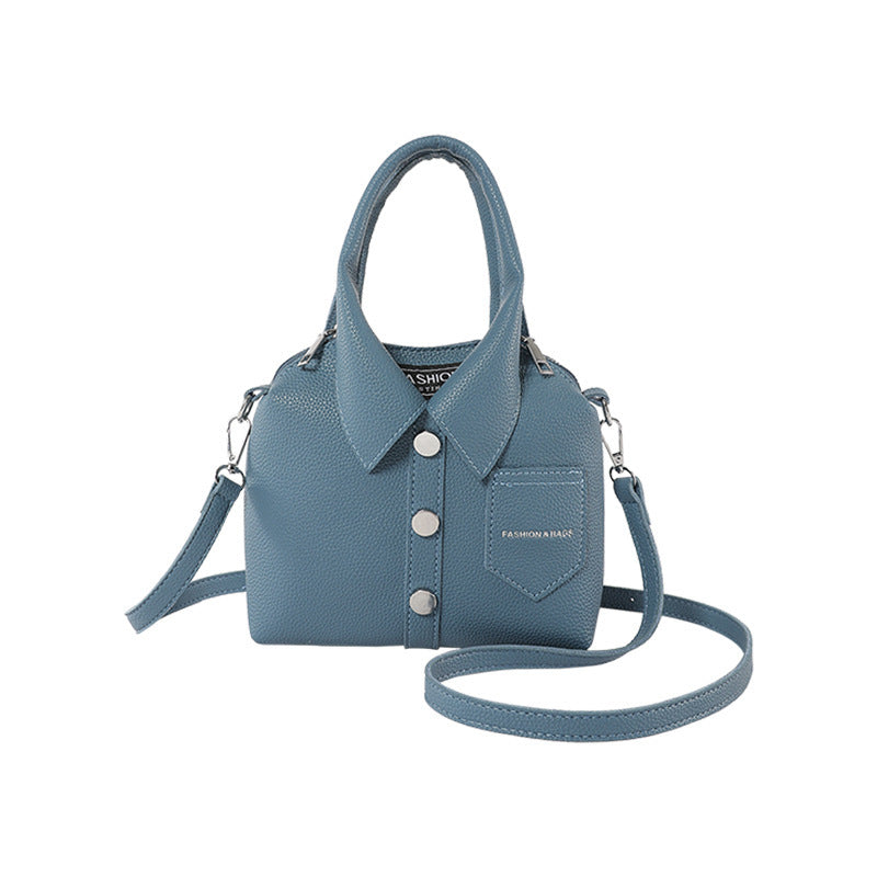 PU Leather Crossbody Shoulder Bag for Women β Simple Urban Square Tote with Threaded Design