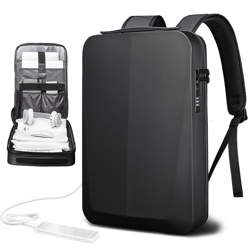 Men’s Hard Shell Waterproof Business Laptop Backpack – 15.7” Anti-Theft Travel Bag with Lock