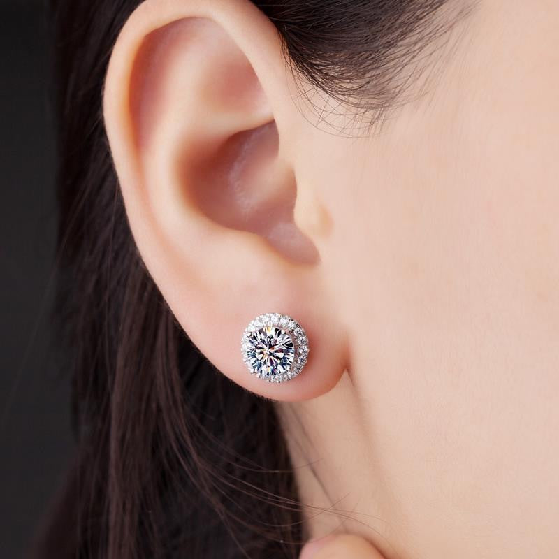 Certified Moissanite Stud Earrings