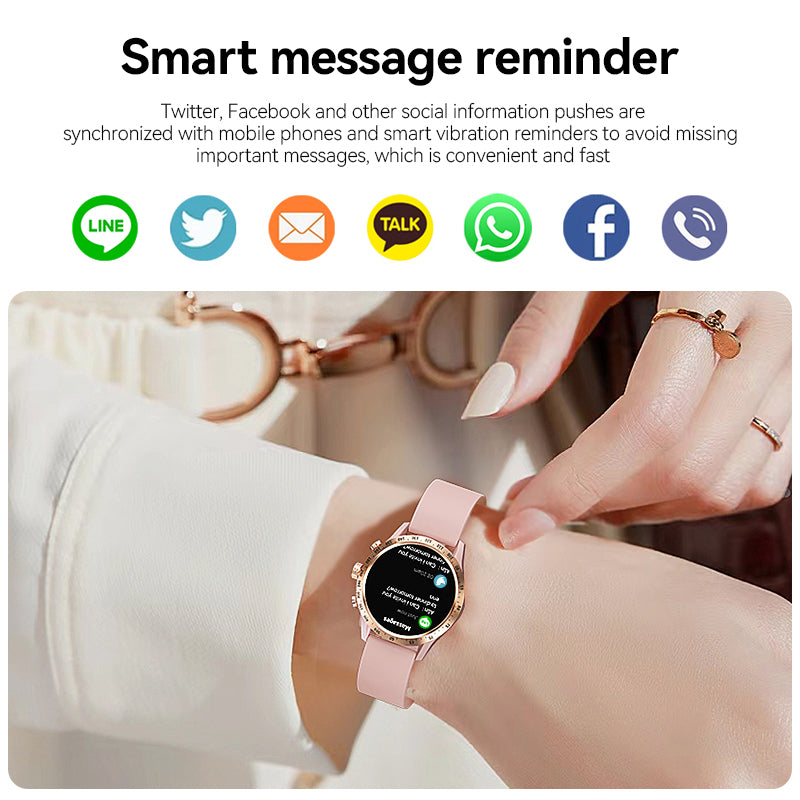 Women Touch Screen Waterproof Sport Smartwatch with Bluetooth Connect