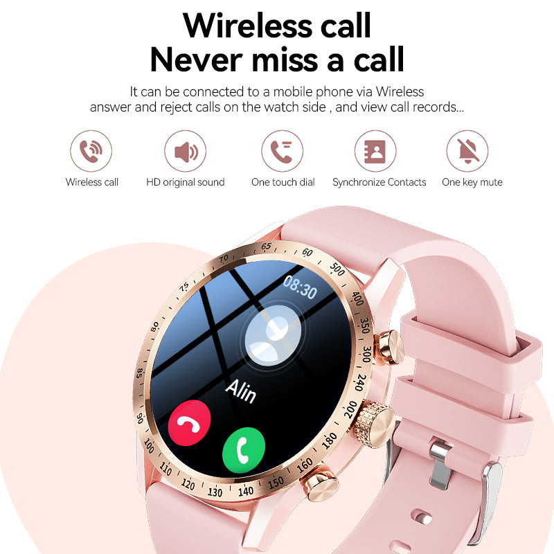 Women Touch Screen Waterproof Sport Smartwatch with Bluetooth Connect