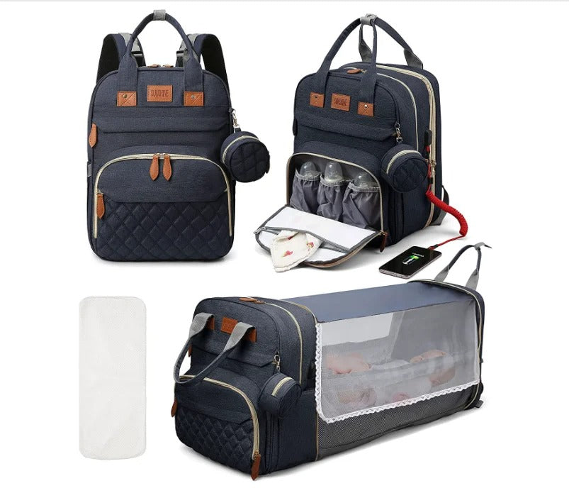 Diaper Bag Backpack Baby and Travel Bed