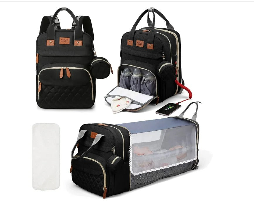 Diaper Bag Backpack Baby and Travel Bed