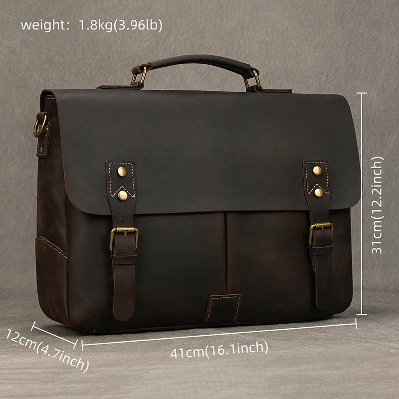 Men's Pure Leather Laptop Briefcase