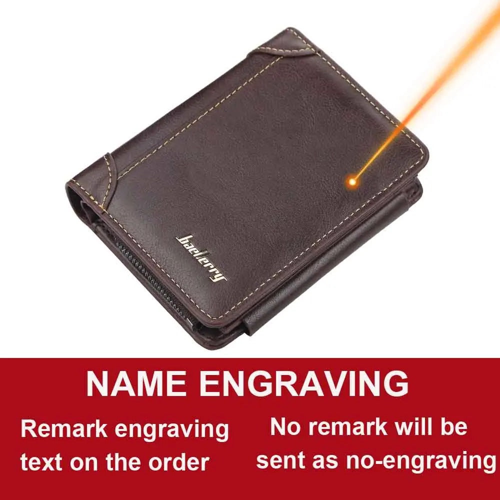 Personalized Name Men High Quality Zipper Wallets