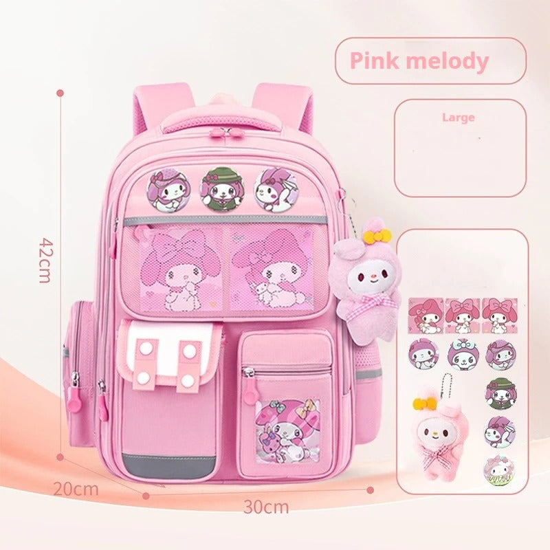 Cinnamoroll & Kuromi Kids School Backpack Set β Cute Anime My Melody Pochacco Bag for Girls, Large Capacity