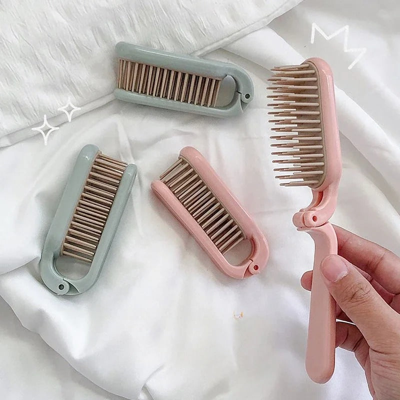 Mini Folding Hair Comb – Portable Anti-Static Massage Brush