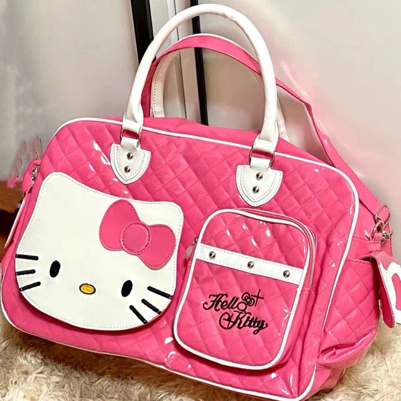 Hello Kitty PU Leather Crossbody Bag β Large Capacity Pink Shoulder Handbag for Teens, Women