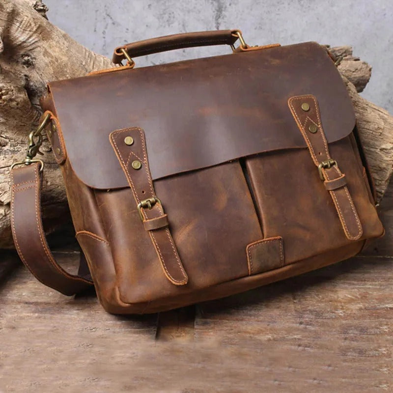 Men's Pure Leather Laptop Briefcase