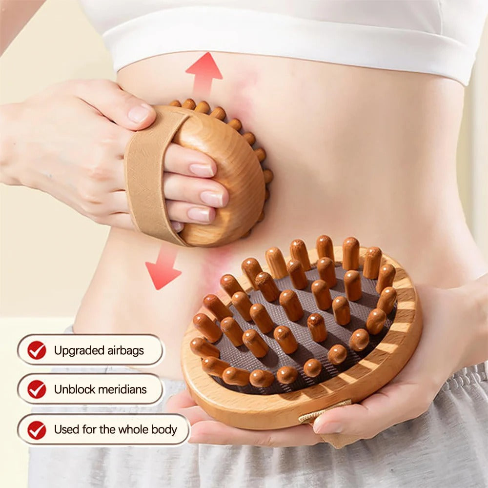 Wooden Massage Brush – Anti-Cellulite & Scalp Meridian Comb