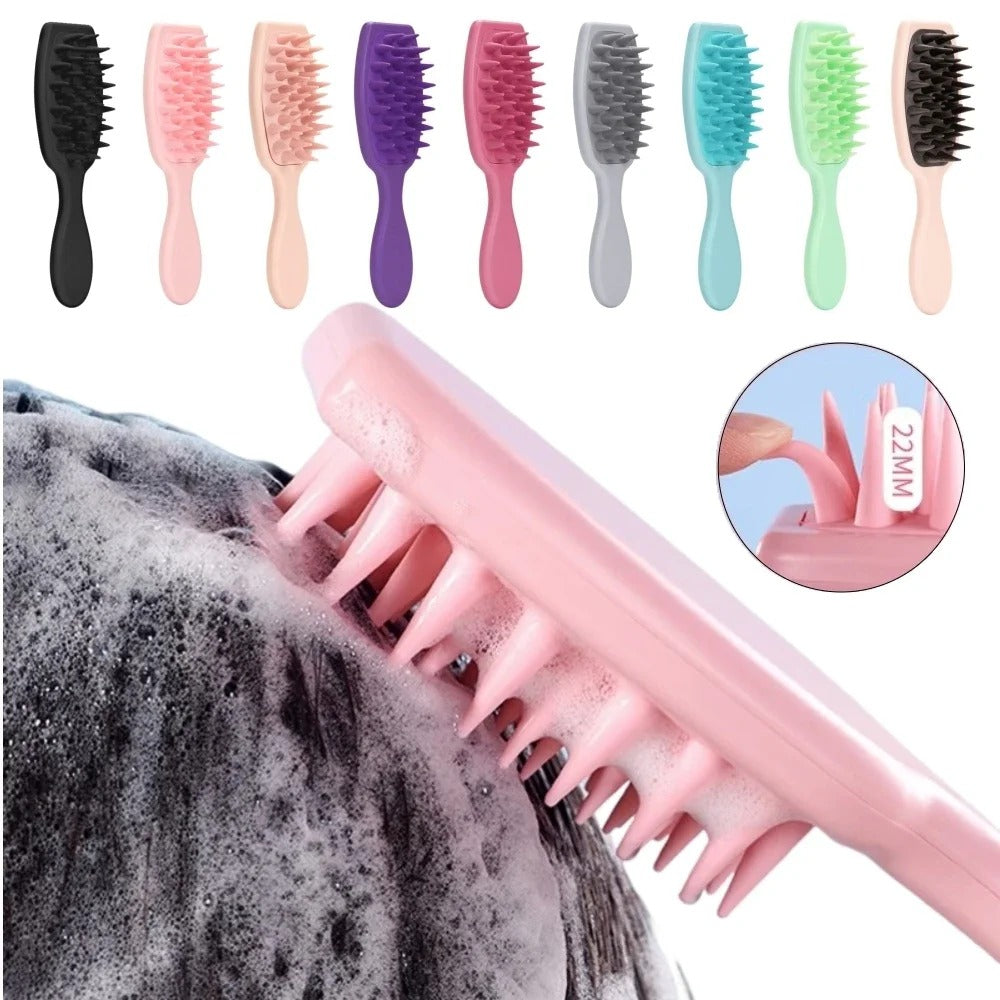 Silicone Scalp & Body Brush – Long Handle Shampoo Massager Comb
