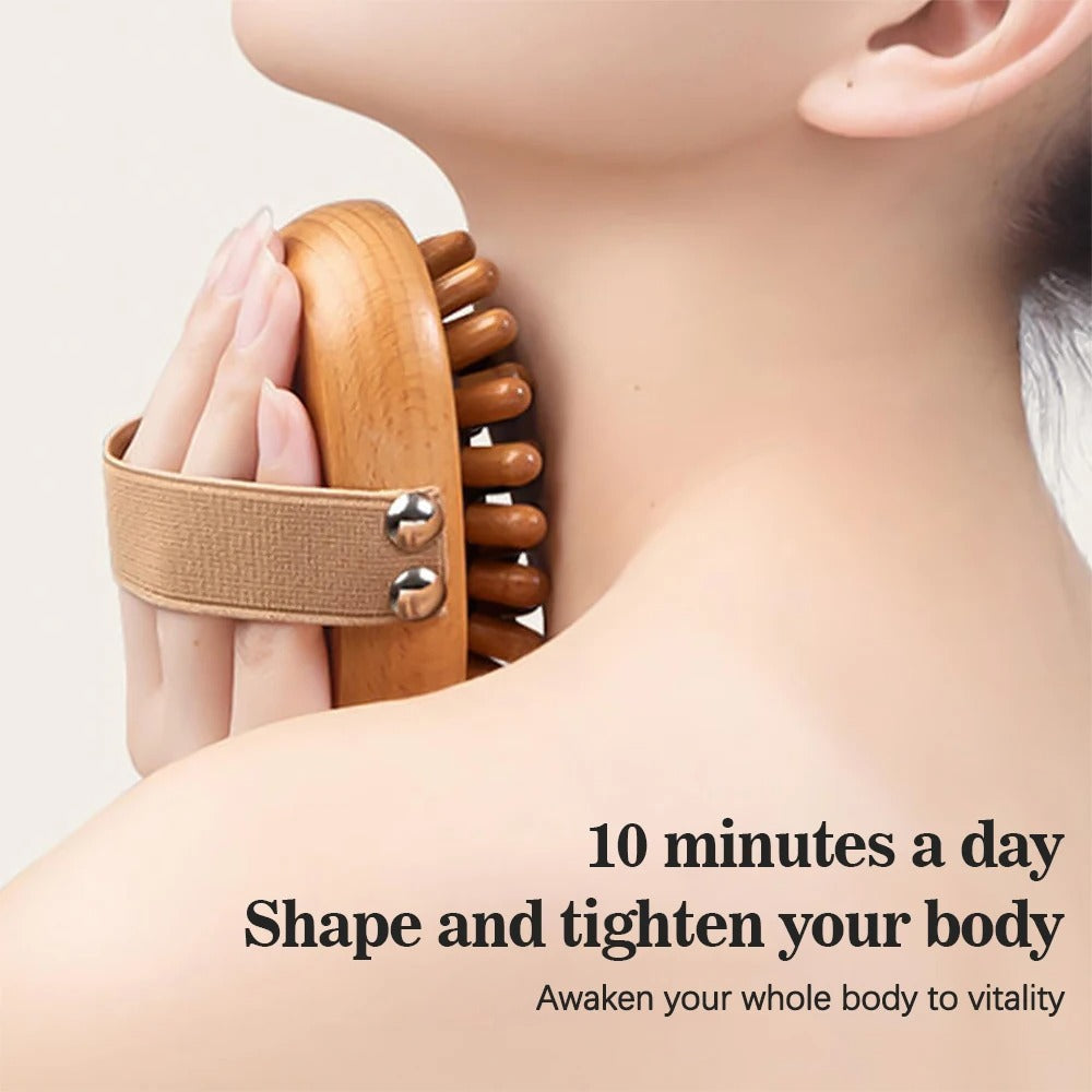 Wooden Massage Brush – Anti-Cellulite & Scalp Meridian Comb