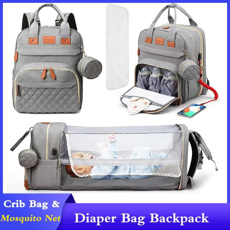 Diaper Bag Backpack Baby and Travel Bed