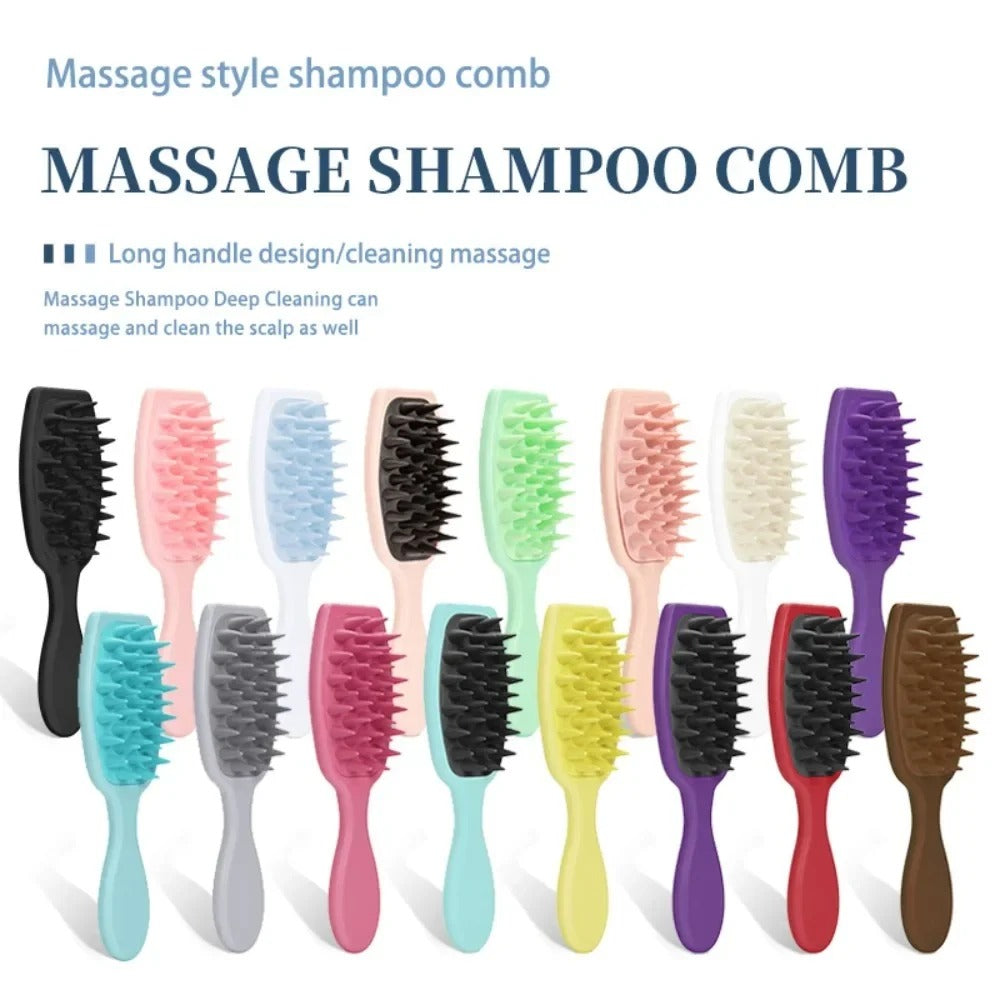 Silicone Scalp & Body Brush – Long Handle Shampoo Massager Comb