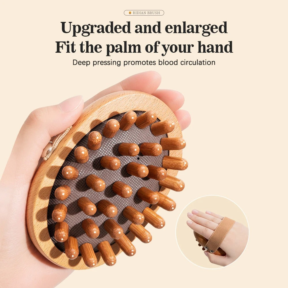 Wooden Massage Brush – Anti-Cellulite & Scalp Meridian Comb