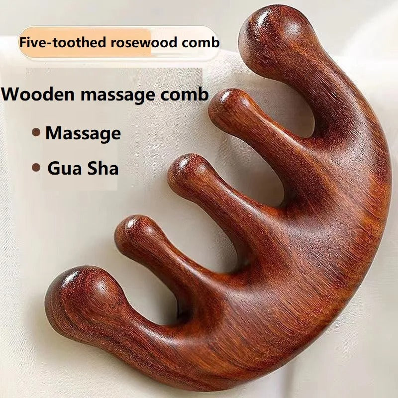 Sandalwood Wooden Scalp and Body Massage Comb – Natural Hair, Head and Body Massager