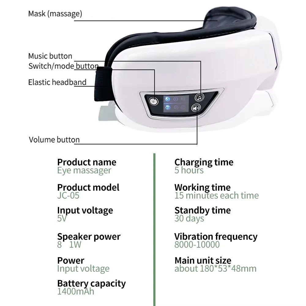 Smart Eye Massager with Heat, Vibration & Air Compression