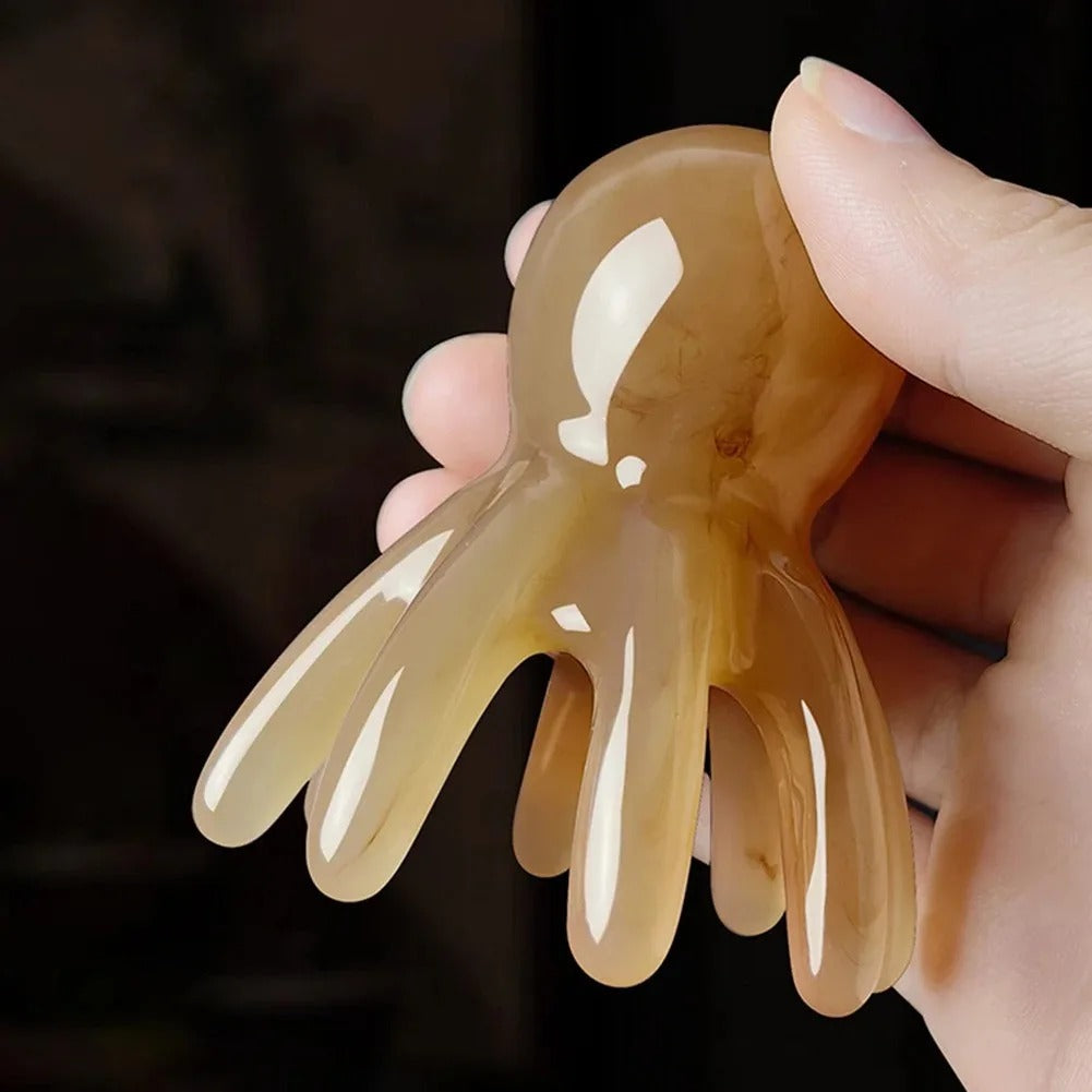 Octopus Scalp Massager – 8-Prong Resin Head Scraping Comb