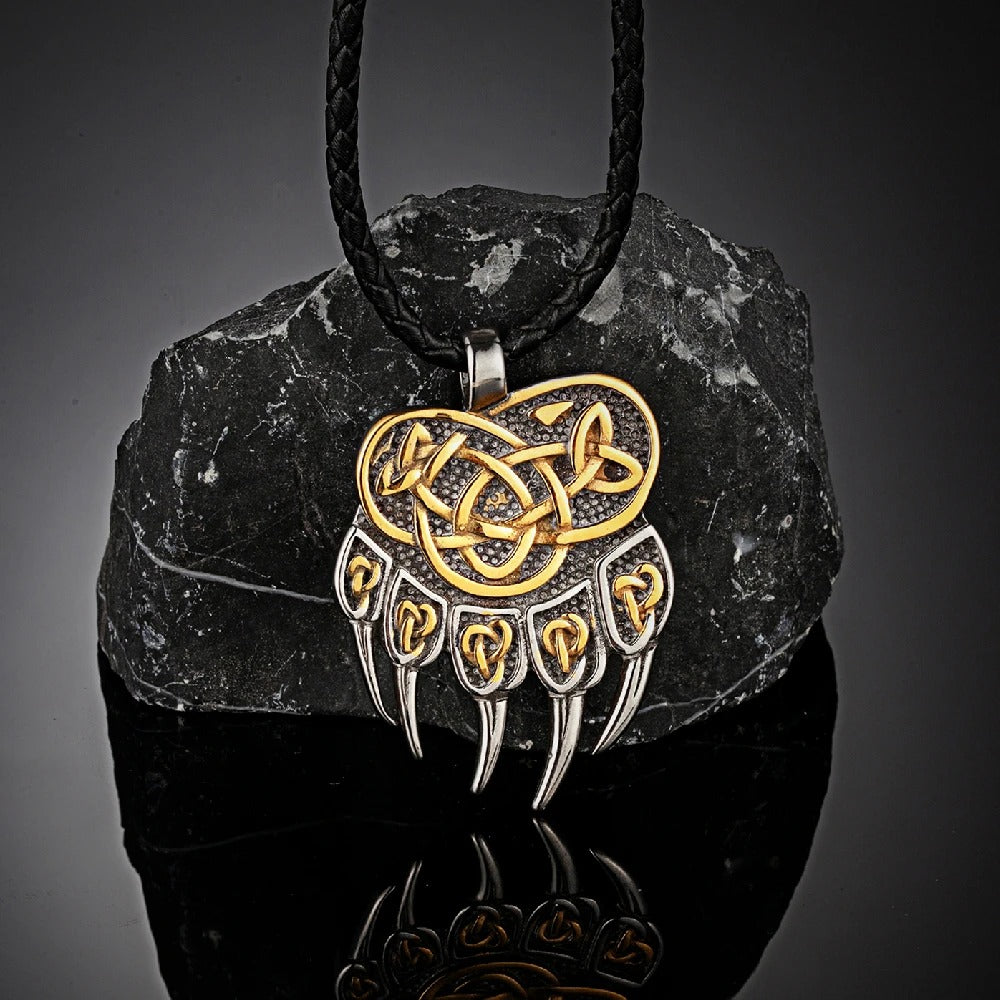 Viking Celtic Wolf Claw Necklace Men