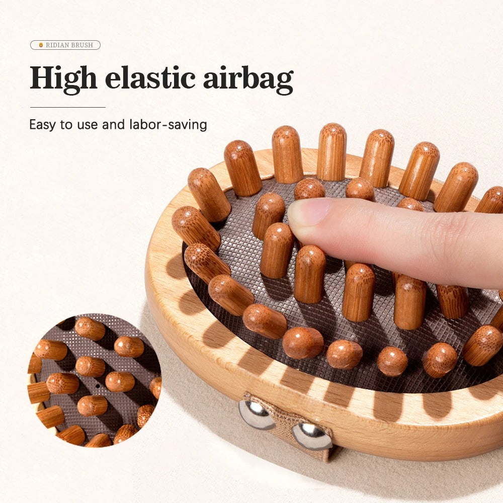 Wooden Massage Brush – Anti-Cellulite & Scalp Meridian Comb