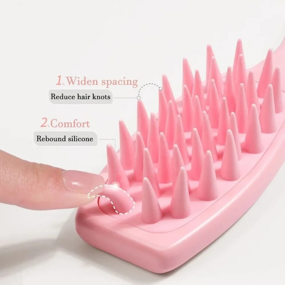 Silicone Scalp & Body Brush – Long Handle Shampoo Massager Comb