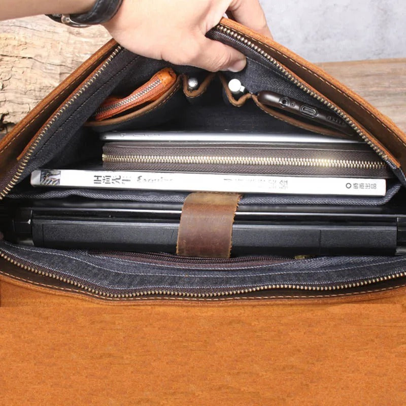 Men's Pure Leather Laptop Briefcase
