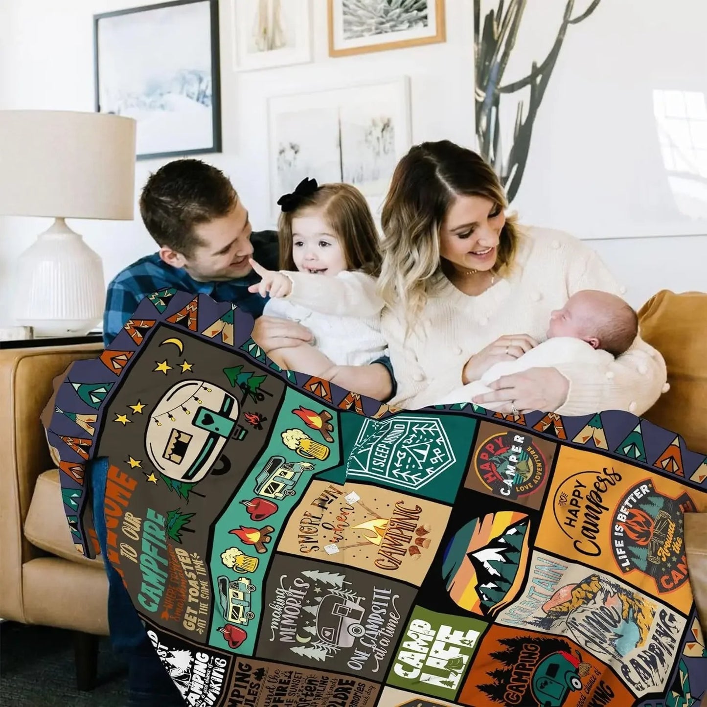 Camping Blanket for Outdoor vacations Travel Blanket, Creative Gift for Men & Women, Holiday and Birthday Gifts for Campers