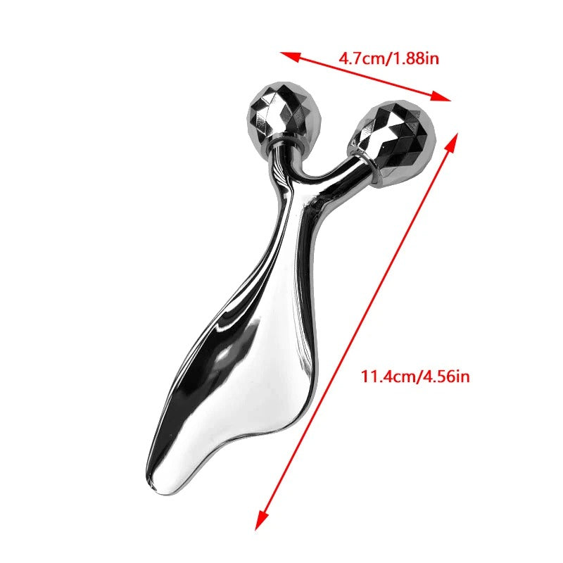 2-in-1 3D Facial Massager & Gua Sha Tool – Cold Roller for Face, Eyes, Chin Lift, Skin Tightening & Sculpting Beauty Tools